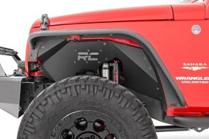 Jeep Wrangler Fender Flare - Front - Rough Country - Tubular Steel - Black - '07-'18